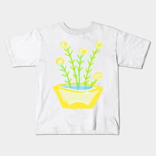 YELLOW FLOWERS IN YELLOW TUB Kids T-Shirt